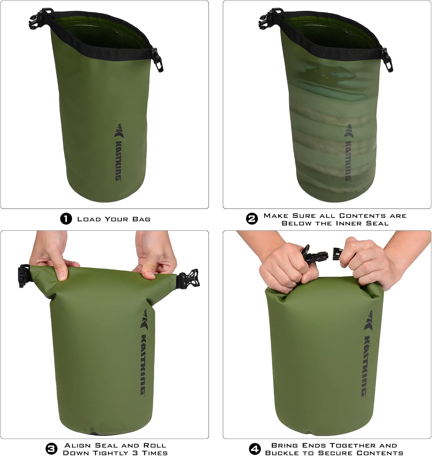 KastKing Cyclone Seal Dry Bags,Waterproof Storage Dry Bags,5L10L20L30L Roll Top Sack,Military Grade Construction for