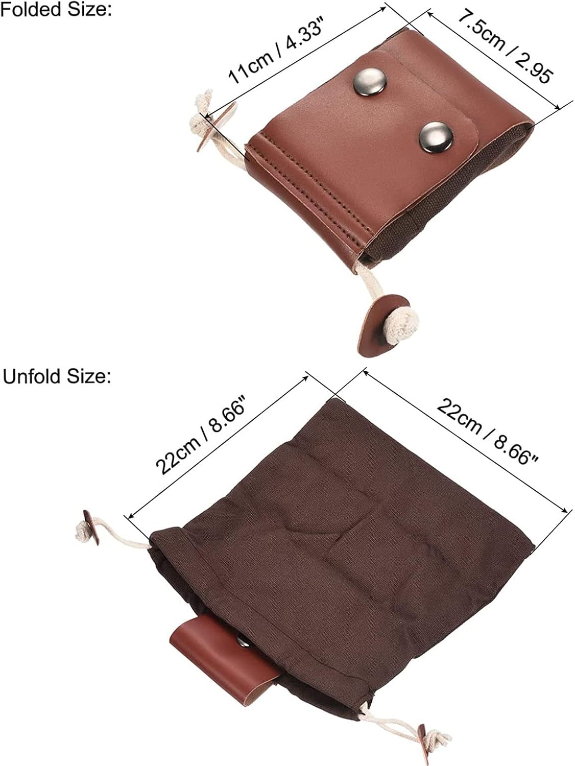 Bushcraft – Bolsa de cuero para cinturón para hombre, bolsa de forraje con lona encerada para viajes, camping, senderismo y equipo de mochilero