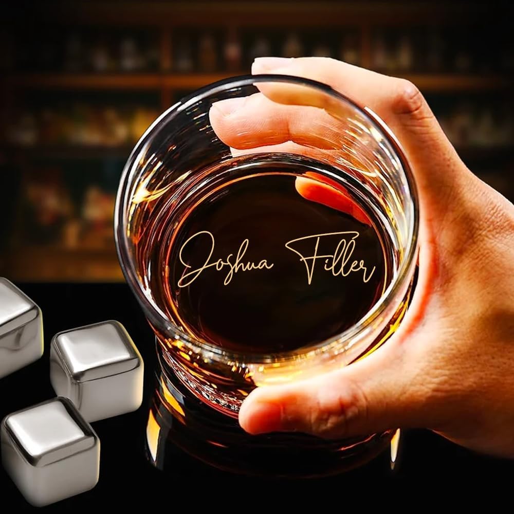Noni Vasos de whisky personalizados de alta calidad, gafas antiguas con nombre personalizado, vasos para beber con monograma, regalos de whisky para