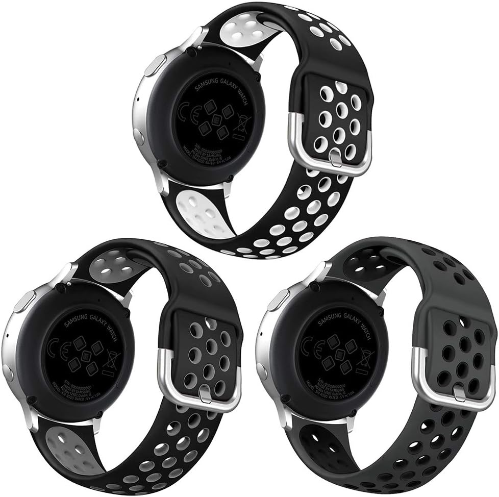 3 paquetes compatibles con Samsung Galaxy Watch Active 2 bandas de 1.575in 1.732in, Galaxy Watch 1.654in Band, Galaxy Watch Active Band, 0.787in