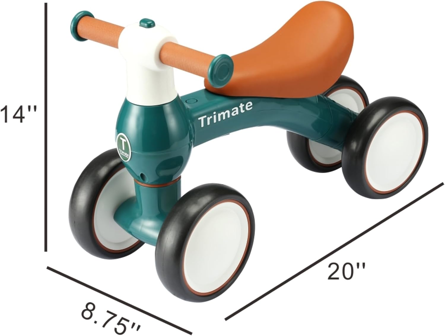 Trimate Bicicleta de equilibrio Baby Walker, rojo vino, juguete perfecto para niños de 1 año, con 4 ruedas, ideal para niños y niñas (12-24 meses)