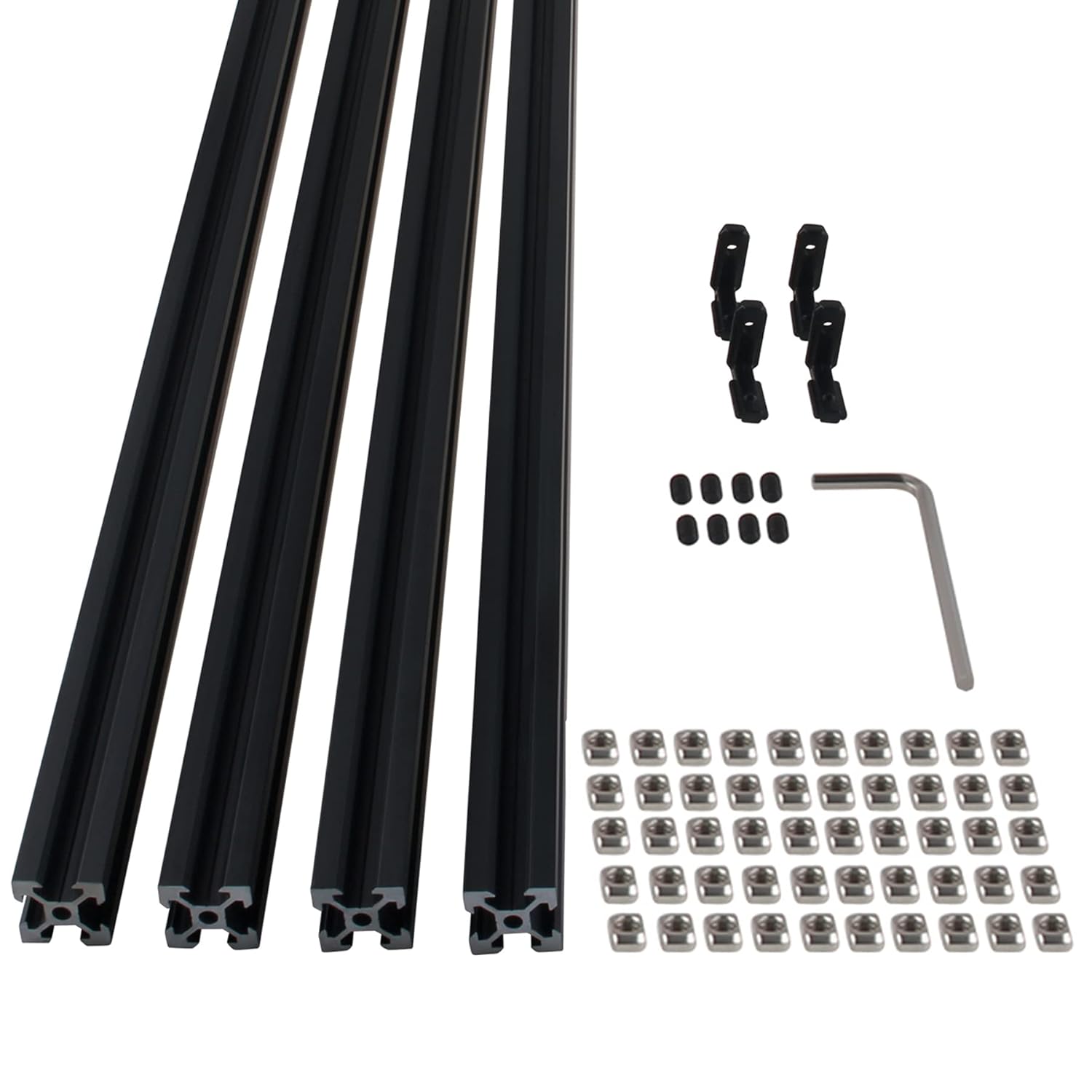 4 piezas de perfil de extrusión de aluminio 2020 de 15.748 in tipo V extrusión de aluminio estándar europeo anodizado riel lineal con accesorios