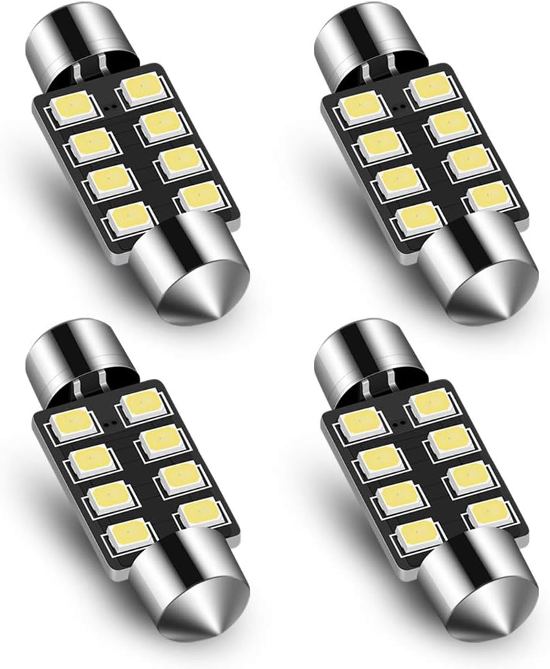 Audak Festoon – Bombilla LED de 1.535 in 2835 8SMD Canbus sin errores, ajuste para luces interiores de cúpula de mapa, luces de cortesía, luces de