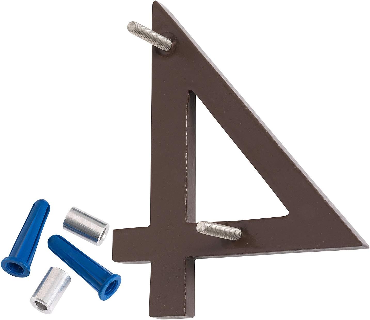Montague Metal Products MHN-06-F-AC1-4 Números de casa de dirección flotantes modernos de aluminio cepillado sólido, 6 pulgadas, cobre antiguo