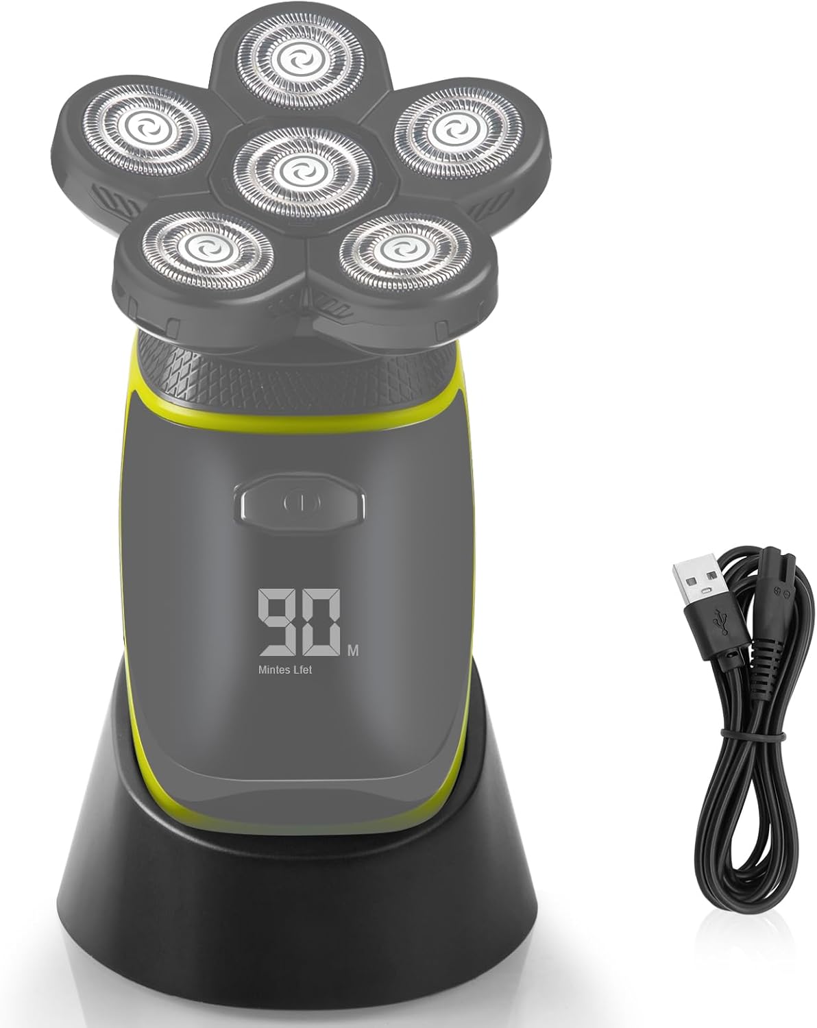 Telfun Base de carga antideslizante y resistente al agua soporte alimentado por USB para afeitadora Telfun Head para hombres calvos, incluye cable