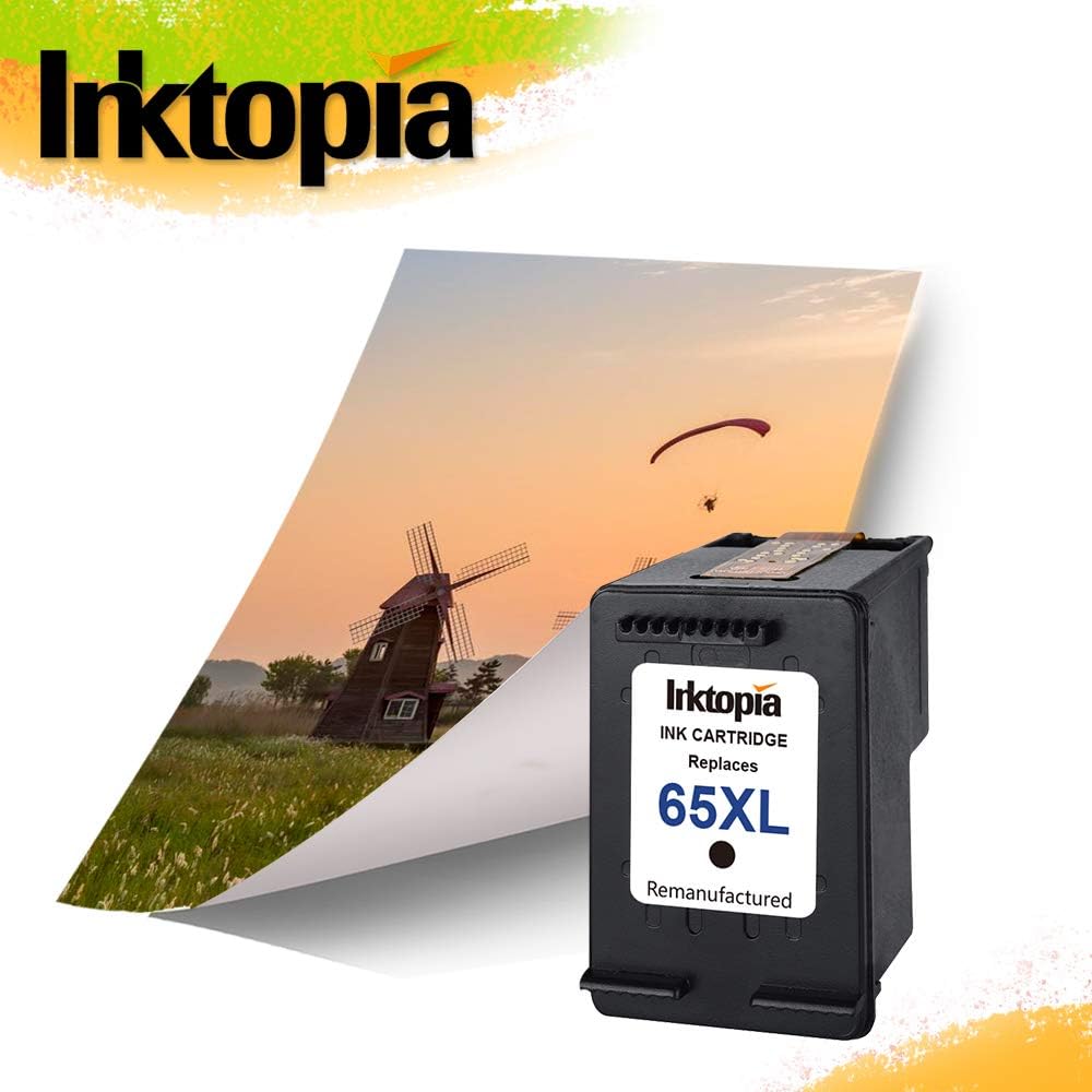 Inktopia Repuesto remanufacturado para cartuchos de tinta HP 65 65XL N9K04AN, chip actualizado de alto rendimiento, trabajo con impresora HP Envy