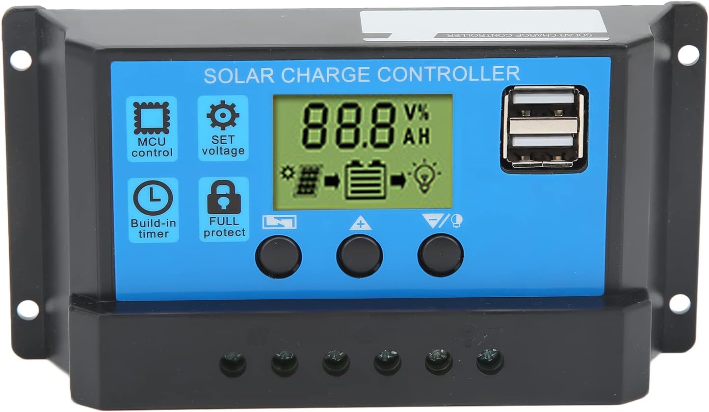 12V 24V Solar Charge Controller USB PWM Photovoltaic Solar Panel Charge Regulator with LCD Display – Efficient and Reliable Solar Energy Management