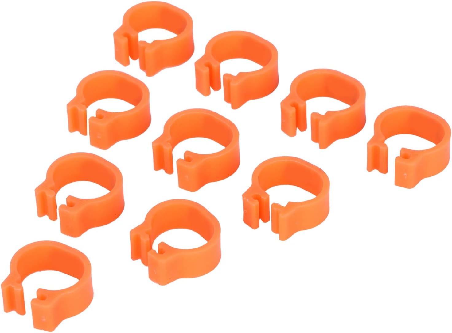 Fydun 100 anillos de pie de pájaros, número de identificación de pierna Ba aves de corral Clip RingOrange (naranja)