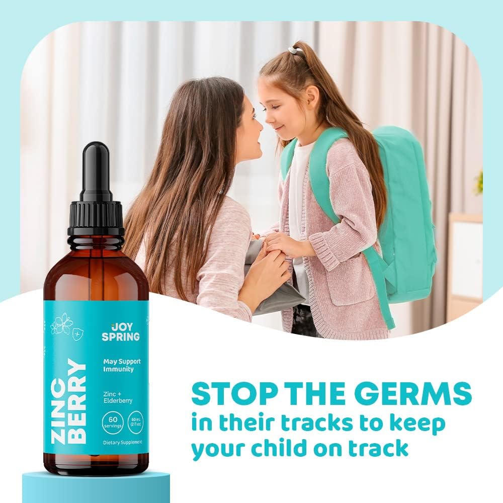 JoySpring Vital Vits, Burst B12 y Zincberry – Gotas de hierbas diarias naturales – Llena los huecos dietéticos – Paquete de regreso a la escuela –
