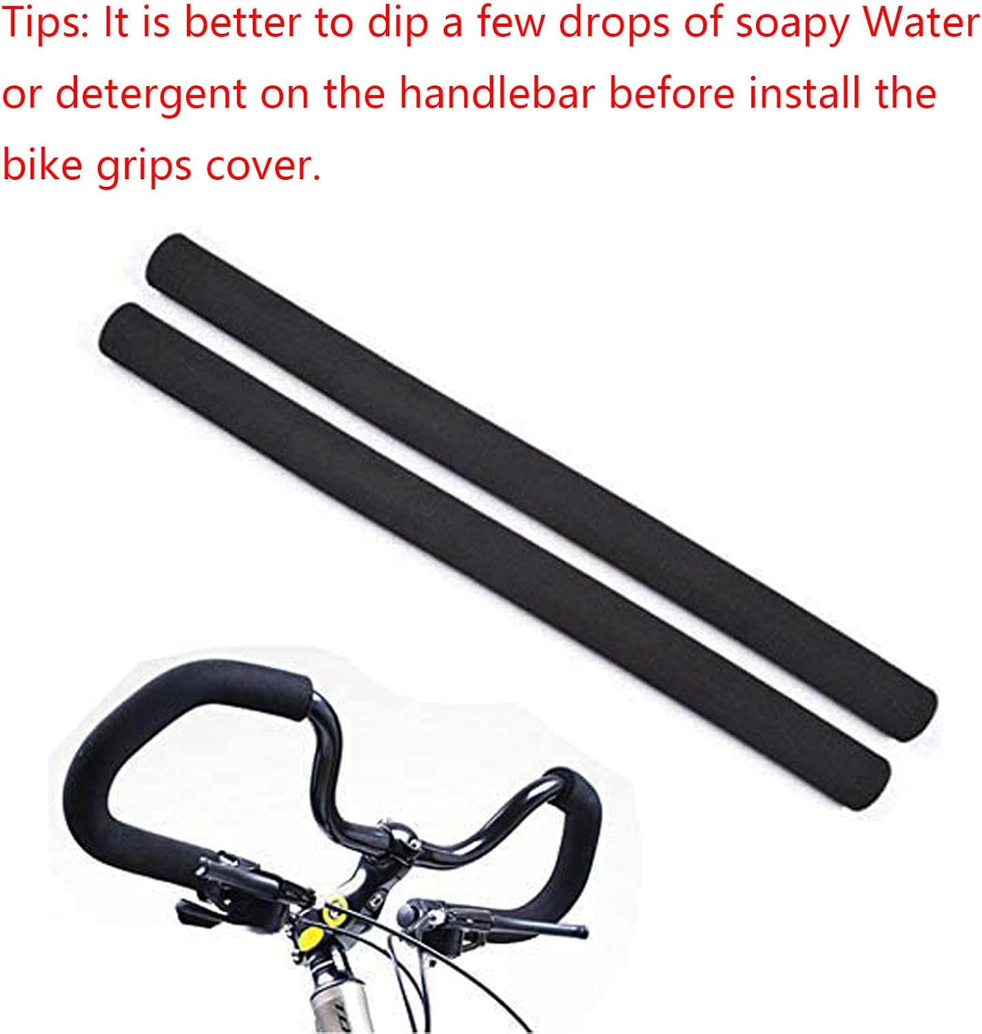 Xafissy – Empuñaduras de espuma para bicicleta, 1 par de empuñaduras de manillar de bicicleta color negro, cubierta flexible para manubrio de