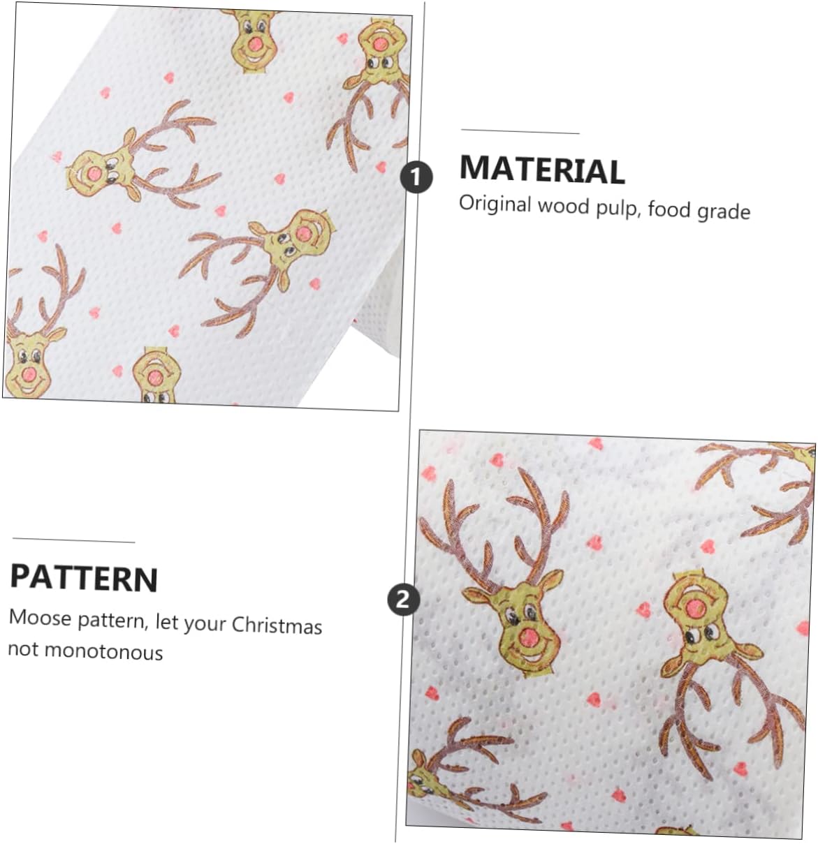 GLEAVI Papel de seda de color de moda de pulpa de madera de Navidad 2 rollos de papel de seda de color de moda de Navidad