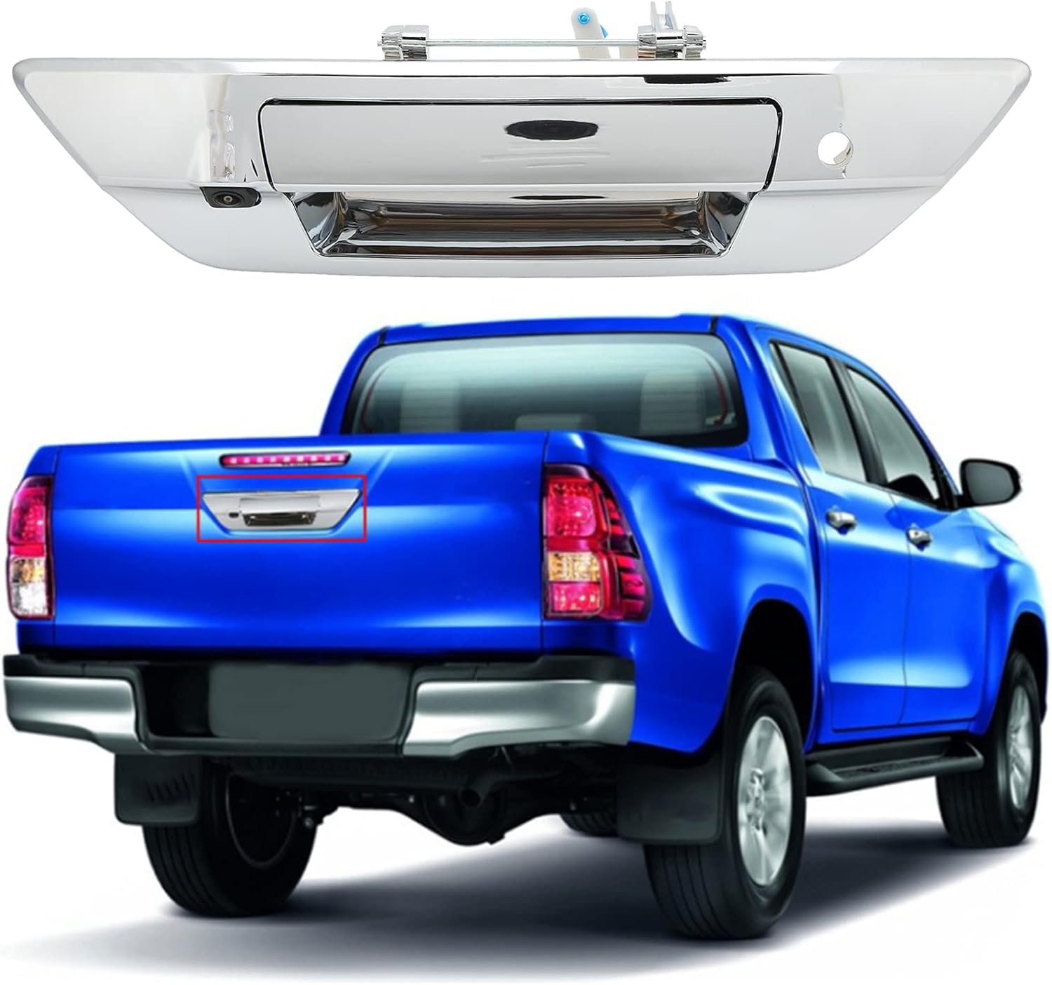 Cámara de respaldo inversa, Fydun DC 12 V IP68 impermeable ángulo de visión de 110  visión nocturna cámara de respaldo para automóvil Hilux Revo