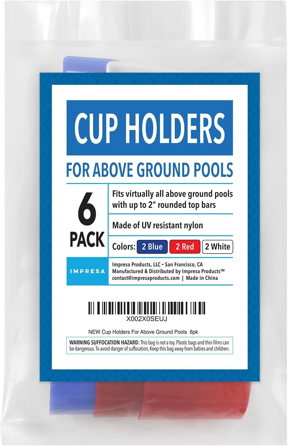 Impresa Soportes para bebidas de piscina  Paquete de 6  Suministros para piscina  Portavasos de piscina sobre el suelo para bebidas  Resistente a