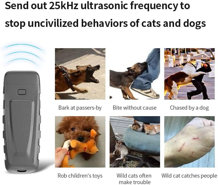 AlphaDesignLuxe, dispositivo ultrasónico antiladridos para disuasión de ladridos de perro, herramienta de entrenamiento de mascotas al aire libre,