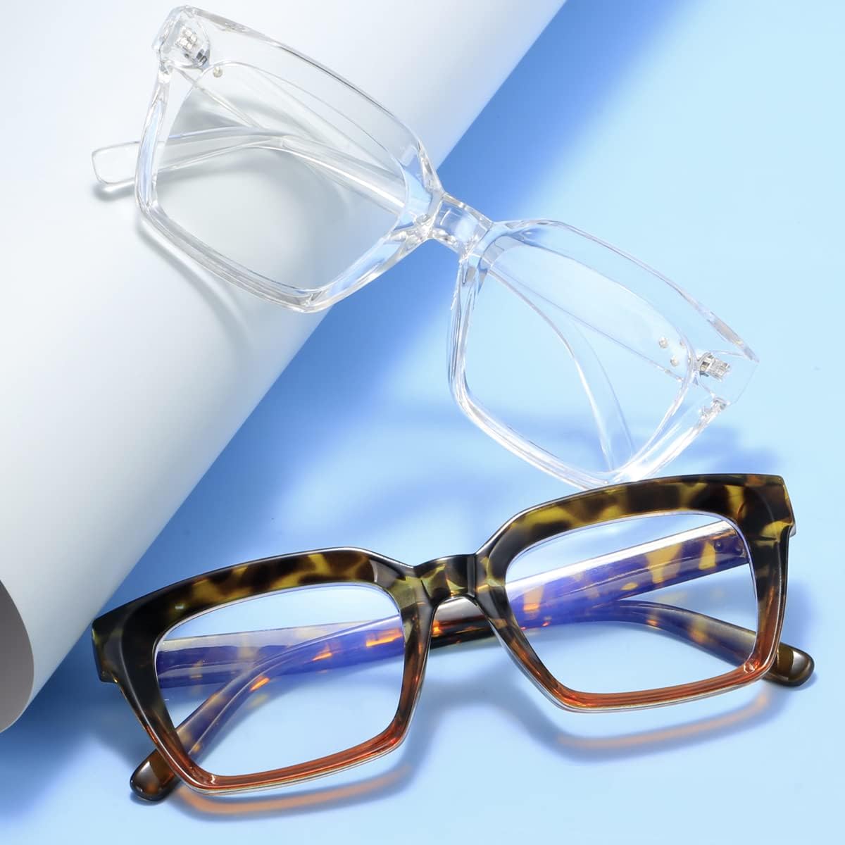 Lentes de bloqueo de luz azul, para lectura en computadora, juegos, televisión, teléfonos, gafas para mujeres y hombres, marco cuadrado grueso 2105
