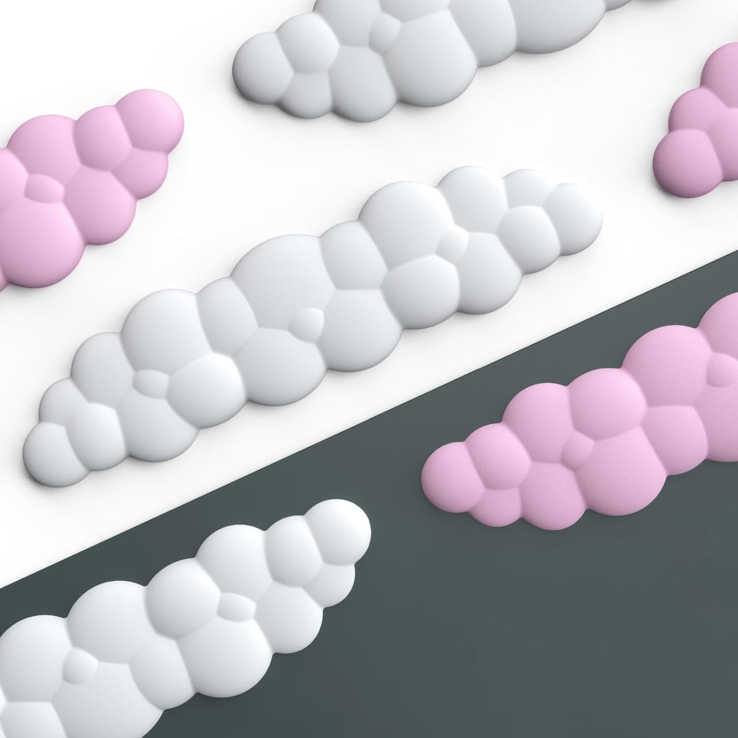 Reposamuñecas para teclado, alfombrilla para mouse con reposamuñecas, reposamuñecas de espuma viscoelástica, soporte de muñeca de diseño ergonómico