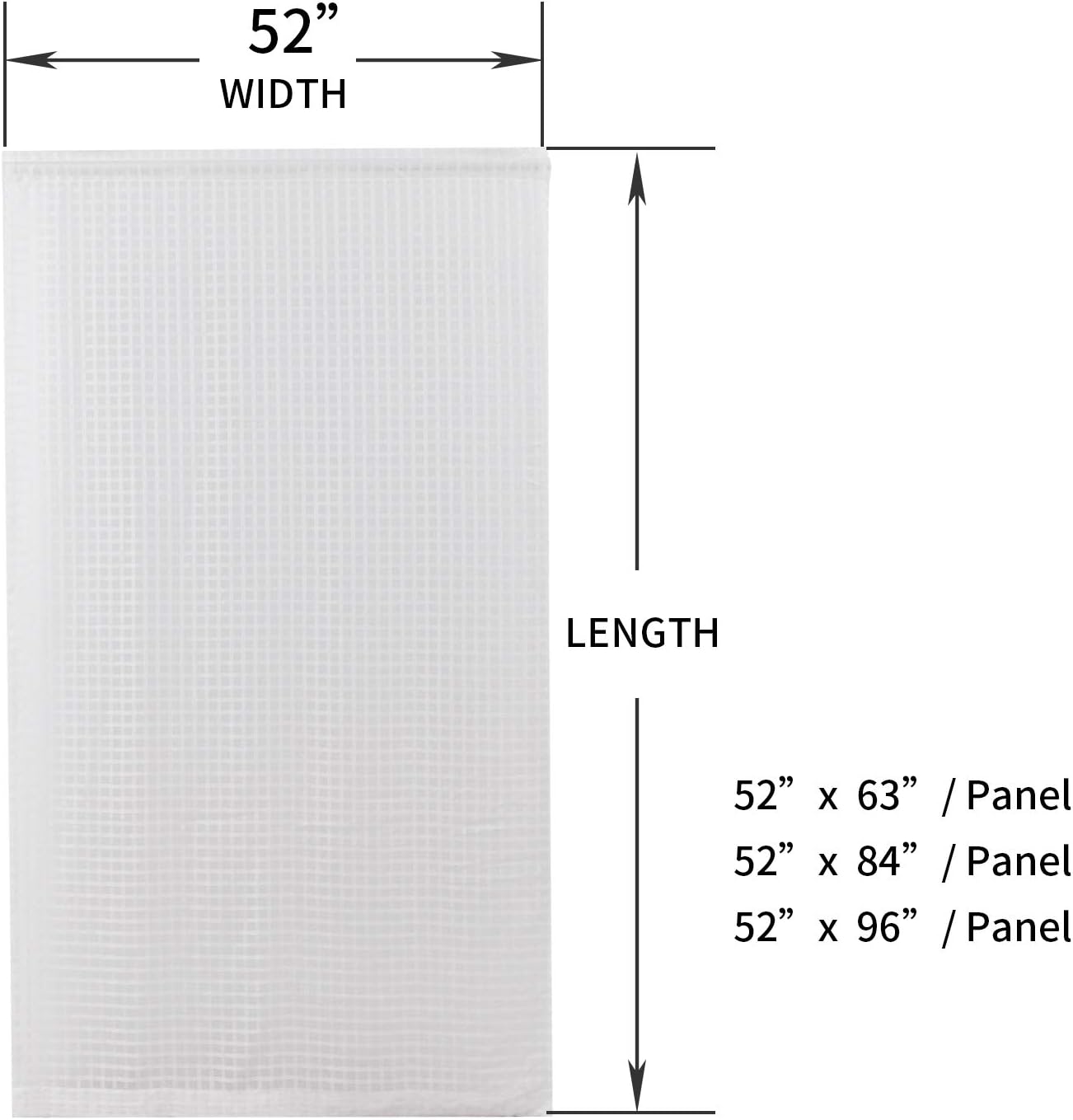 Melodieux Cortinas traslúcidas blancas con textura de algodón de 96 pulgadas de largo para sala de estar, cortinas de gasa con bolsillo para barra,