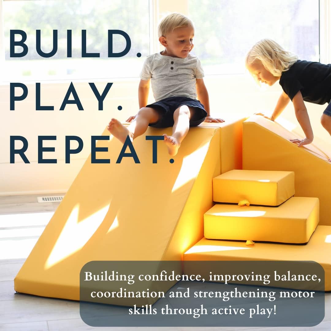 Foamnasium Bloque grande, juego de espuma para interiores, suave para niños pequeños y activos para gatear, escalar y saltar, fabricado en los