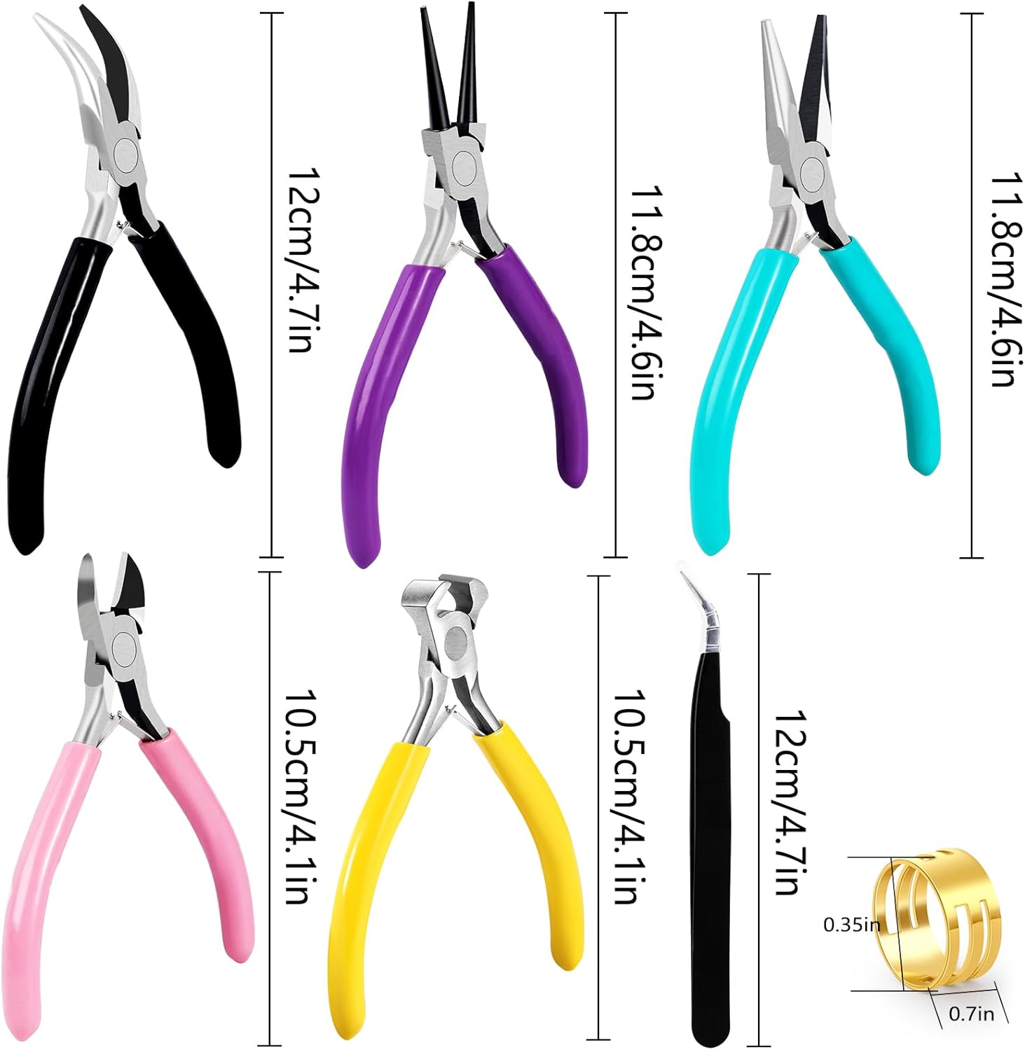 5 alicates de joyería, alicates para hacer joyas, herramientas con alicates de punta de aguja, alicates de punta redonda, alicates de nariz de