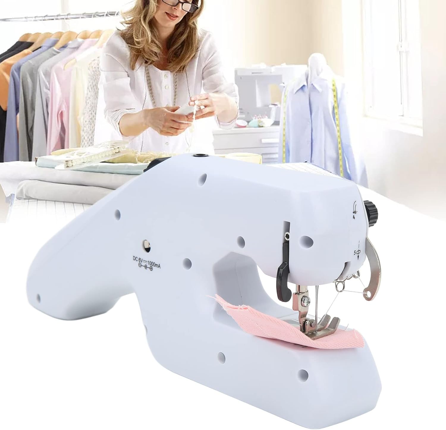 Máquina de coser de mano Máquina de coser portátil de costura rápida Mini máquina de coser de mano Máquina de coser portátil adecuada para el hogar
