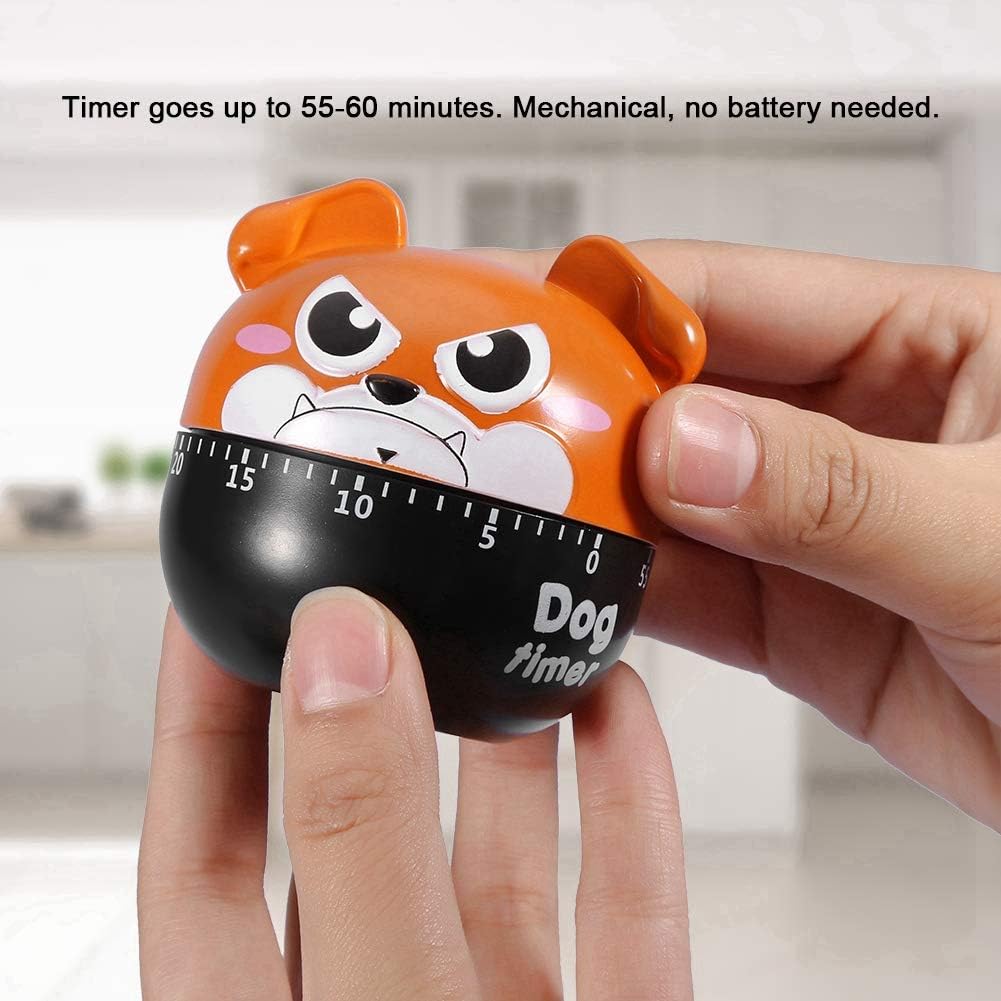 Temporizador de cocina mecánico con forma de perro lindo temporizador de cuenta regresiva de 55 minutos, no requiere batería, reloj de cocina,
