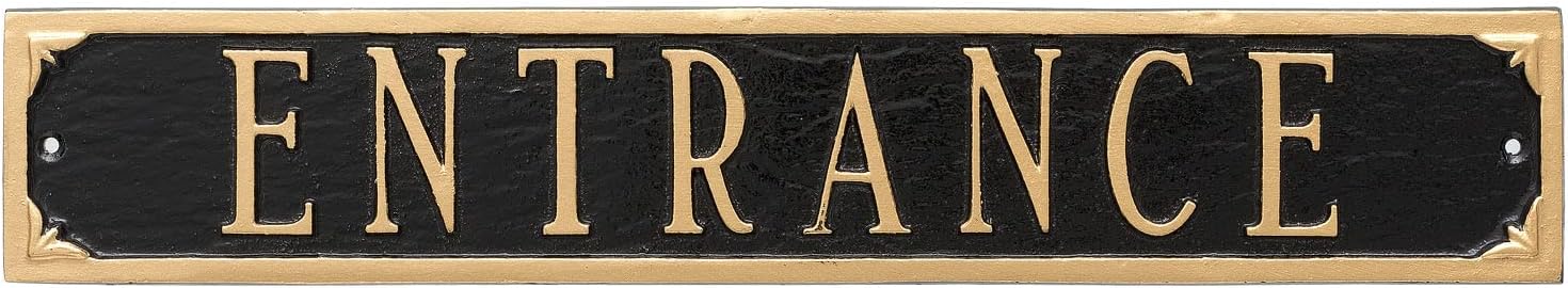 Letrero de placa de entrada de metal fundido – Letrero de entrada – Letrero de entrada de puerta – Señales de entrada para empresas