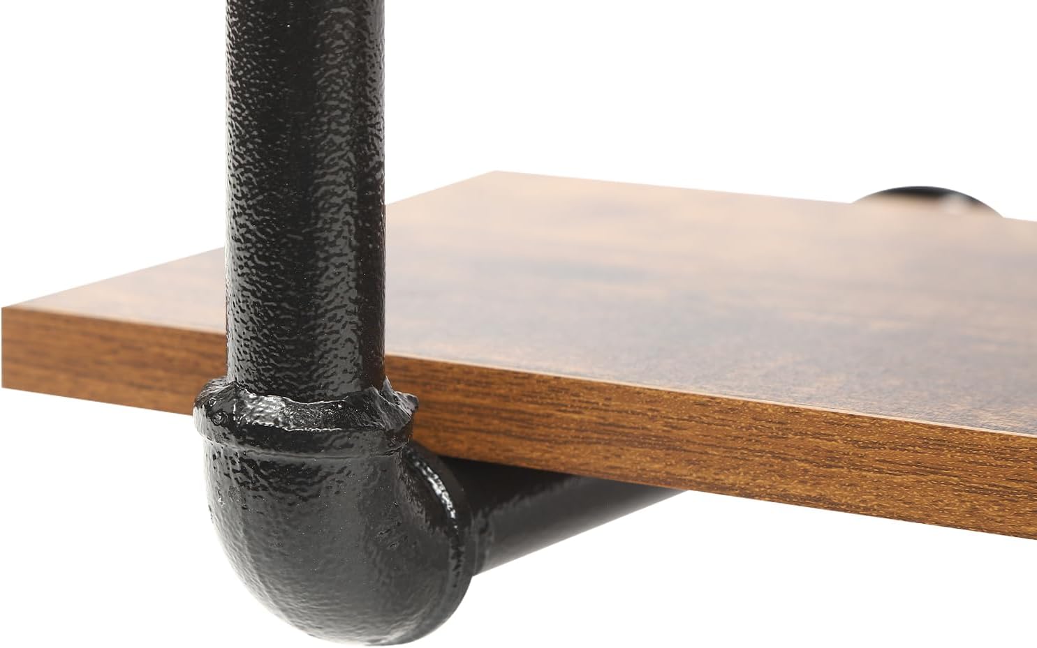 EurHomePlus Estantes flotantes de metal de 4 niveles para montar en la pared, estantería abierta, estantes de madera real Steampunk, estante de