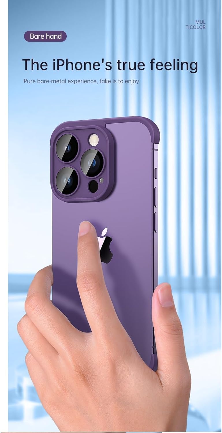 Real Bare – Funda para teléfono sin marco diseñada para iPhone 13 Pro, protector de lente de cámara, almohadilla de esquina de TPU a prueba de