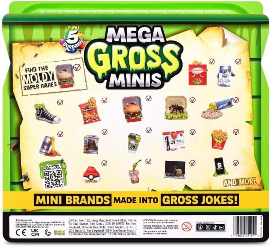 ZURU Plus Two 5 Surprise Mega Gross Minis – Estuche de coleccionista de cápsulas de limo Mega Gross Minis, paquete de cápsulas de slime. Juguetes