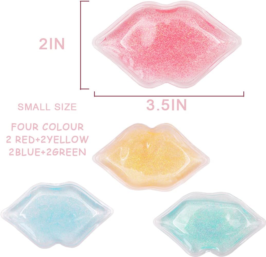 Paquetes de hielo para labios, paquete de hielo para labios, mini bolsa de hielo para uso en frío para labios para evitar que el lápiz labial se