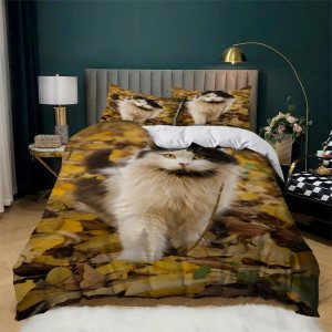 Yellow Cat Twin Duvet Cover Animal Print Twin Bedding Sets Soft Microfiber Comforter Cover and 2 Pillow Shams 20″X26″, Bed Set Duvet Covers with Yellow Cat Twin Duvet Cover Animal Print Twin Bedding Sets Soft Microfiber Comforter Cover and 2 Pillow Shams 20″X26″, Bed Set Duvet Covers with