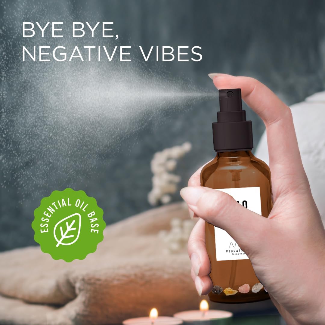Palo Santo – Spray para manchas con cristales de cuarzo para cuerpo y espacio, limpiador de energía negativa, ambientador natural en aerosol,