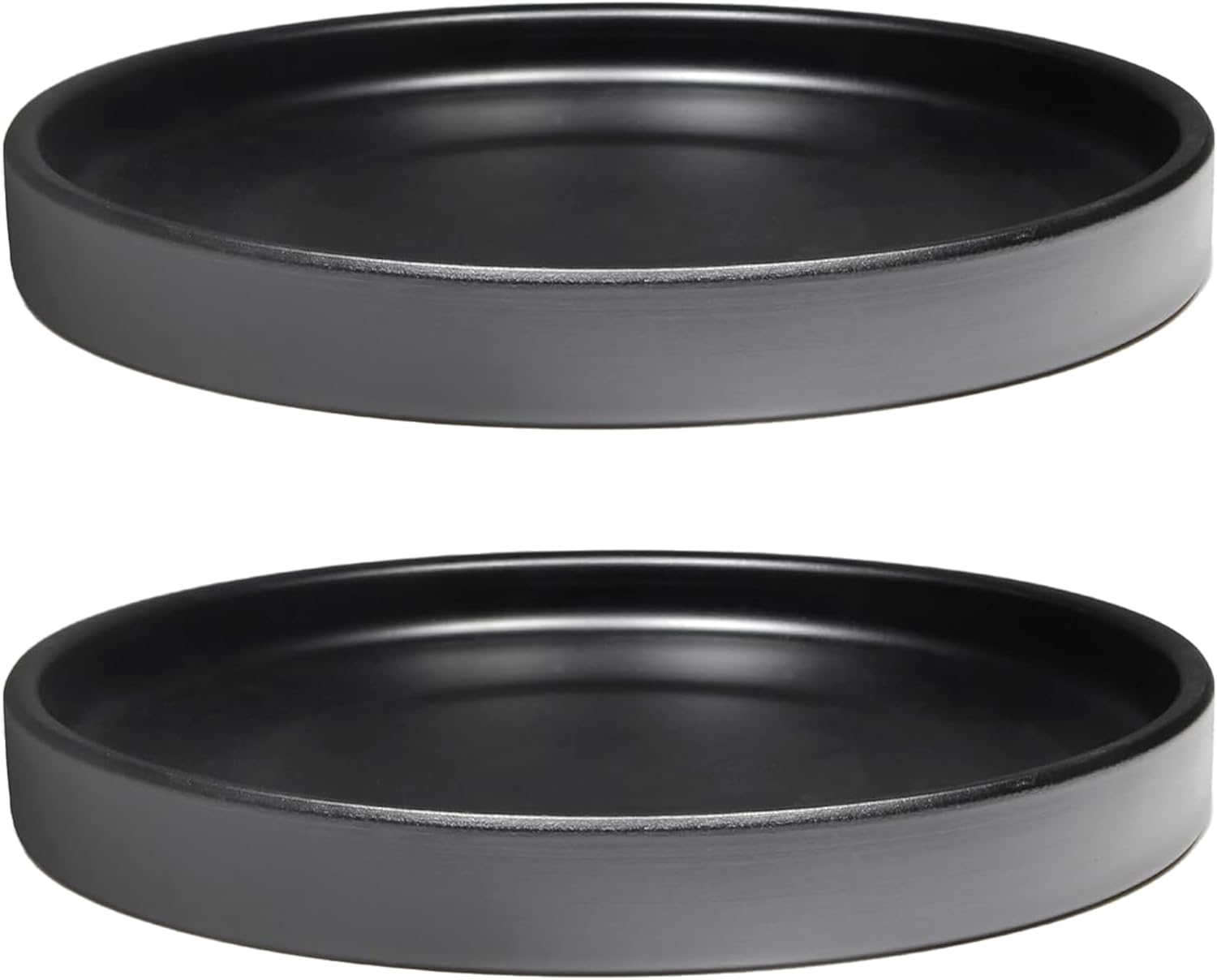 Paquete de 2 bandejas de cerámica para macetas de 6 pulgadas, platillos para macetas de 4 5 6 7 8 9 10 11 12 pulgadas para interiores y exteriores,
