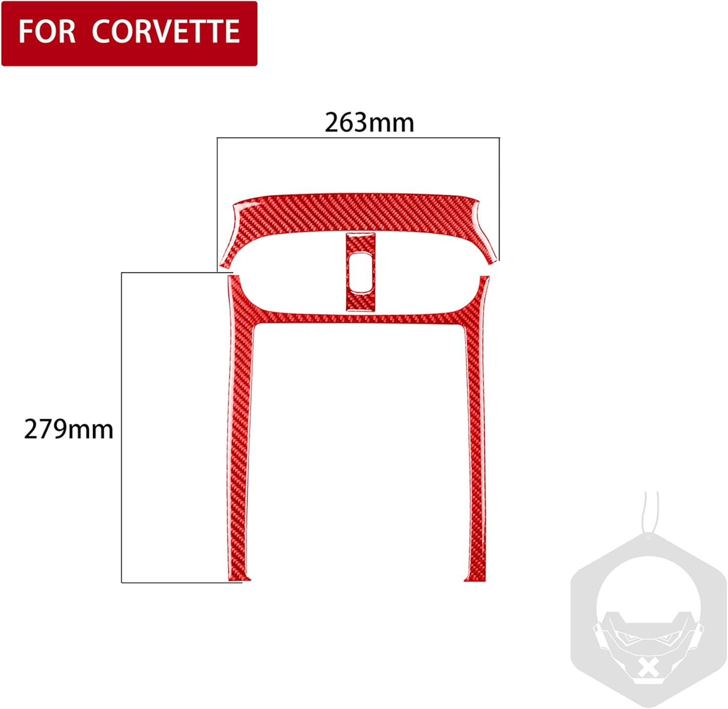 Calcomanía de fibra de carbono compatible con Chevrolet Corvette C6 2005-2013 (rojo, panel de instrumentos de tablero 19)