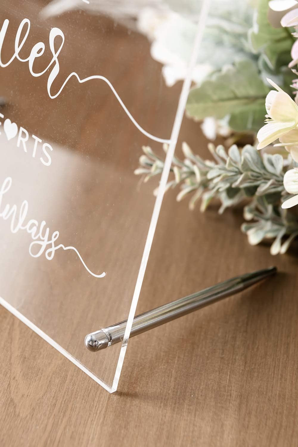 Calculs Letrero de boda, con texto en memoria amorosa, 9.3 x 8 pulgadas, letrero decorativo de acrílico, letrero conmemorativo de boda, decoración