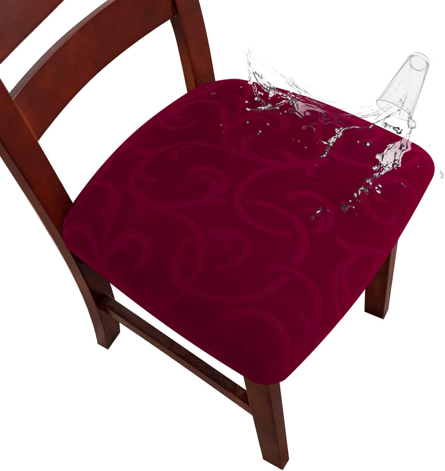 Genina Fundas impermeables de asiento para silla de comedor, fundas elásticas para sillas de comedor, fundas protectoras para sillas de cocina,