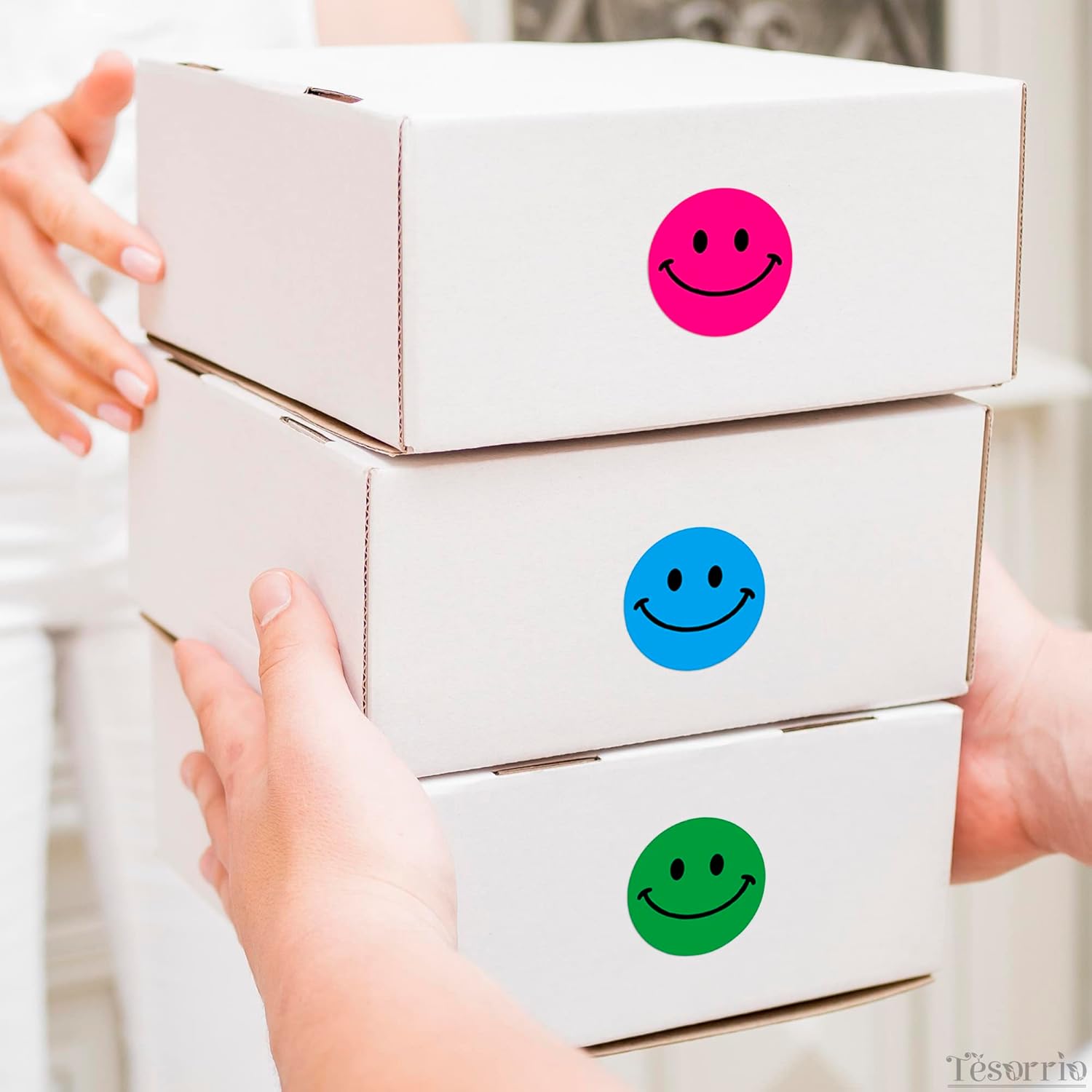 500 calcomanías de cara sonriente con emoji, rollo de calcomanías de cara feliz de 1 pulgada, calcomanías de emoji, pequeñas calcomanías coloridas
