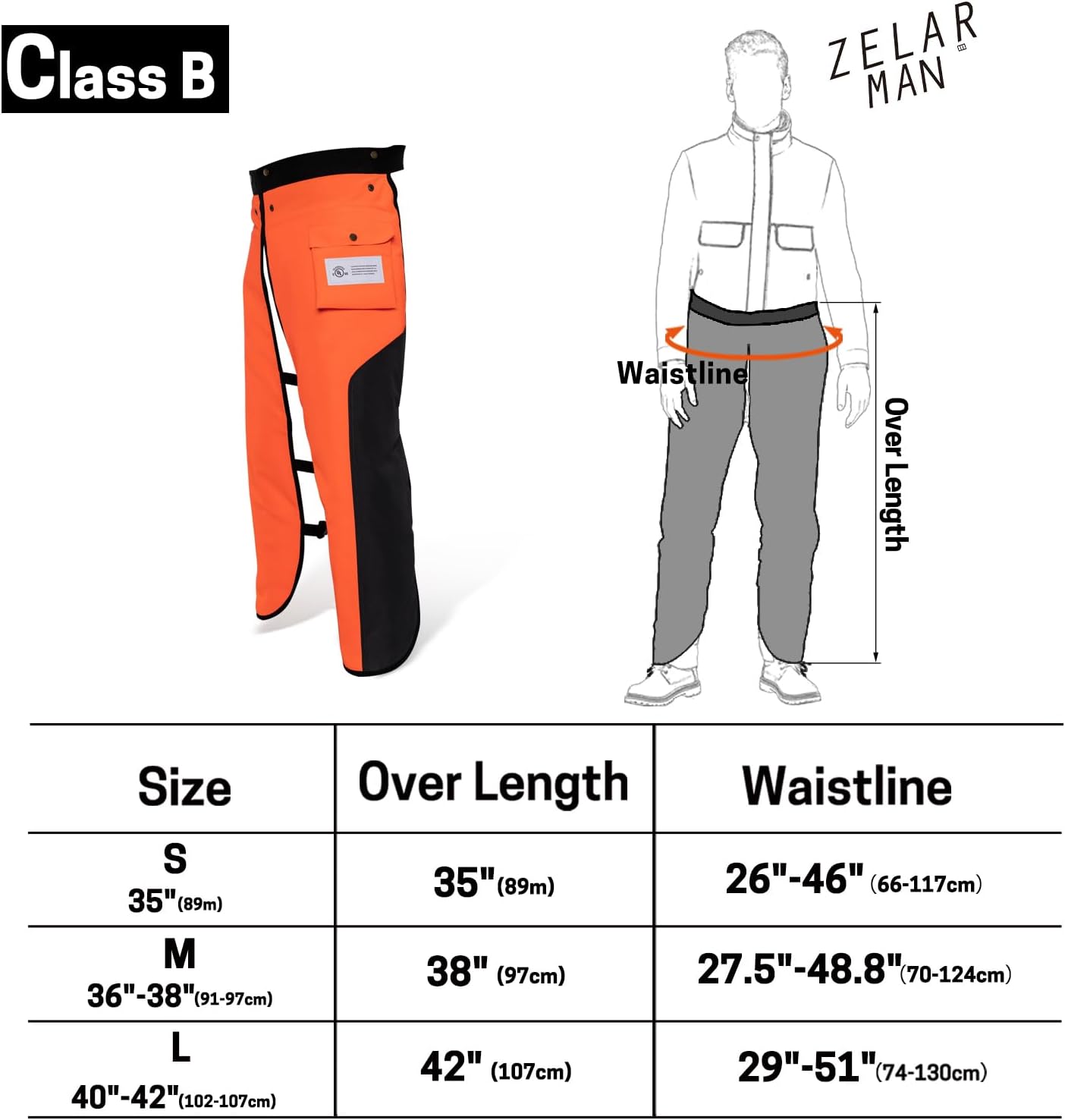 ZELARMAN Delantal de motosierra de 8 capas para hombres y mujeres, leñadores, trabajadores forestales, pantalones de sierra de cadena protectora,