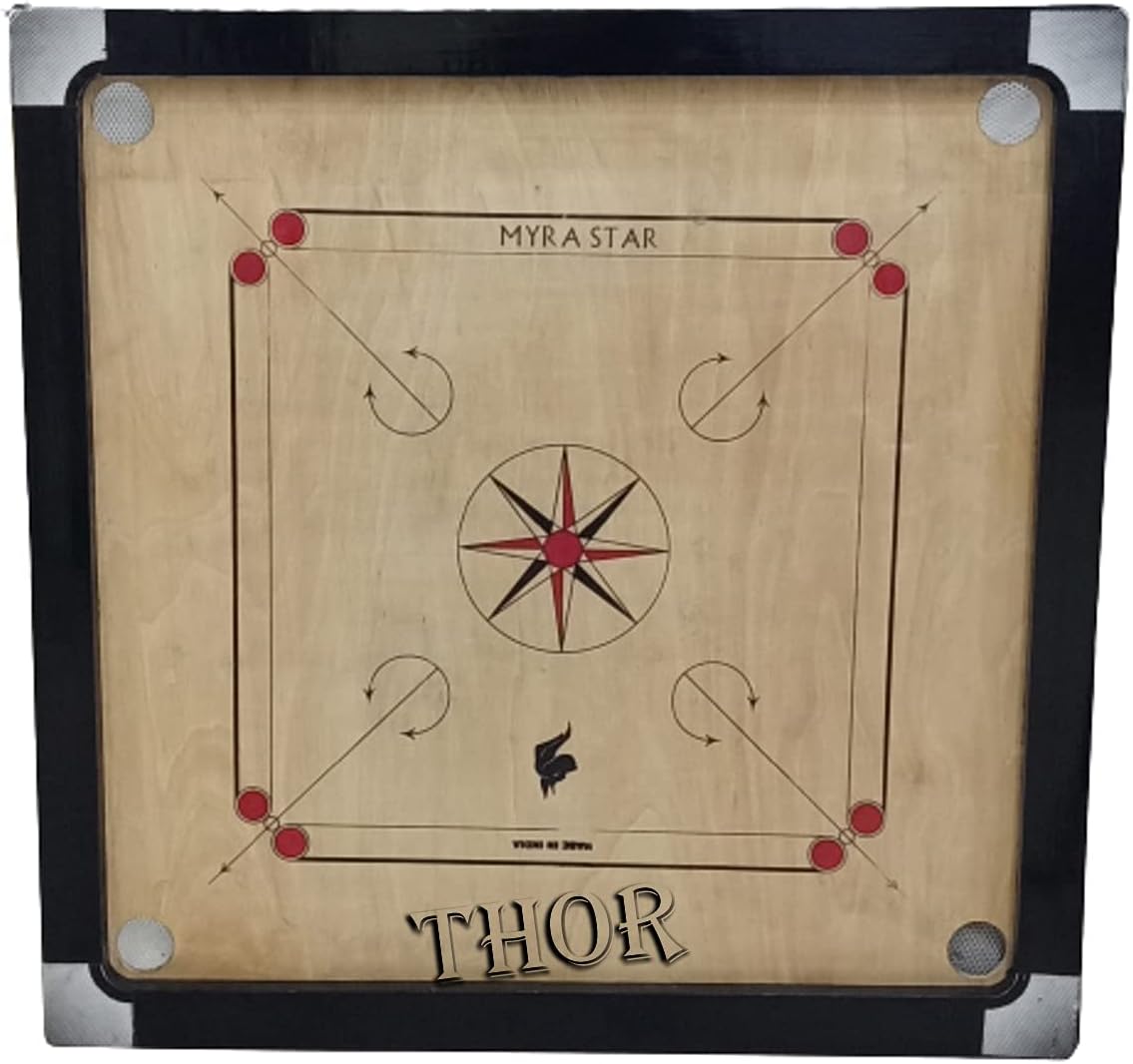 Tablero clásico de Carrom de madera negra para torneo con monedas y polvo tamaño completo de 32 pulgadas, estilo rústico, vintage, decoración del