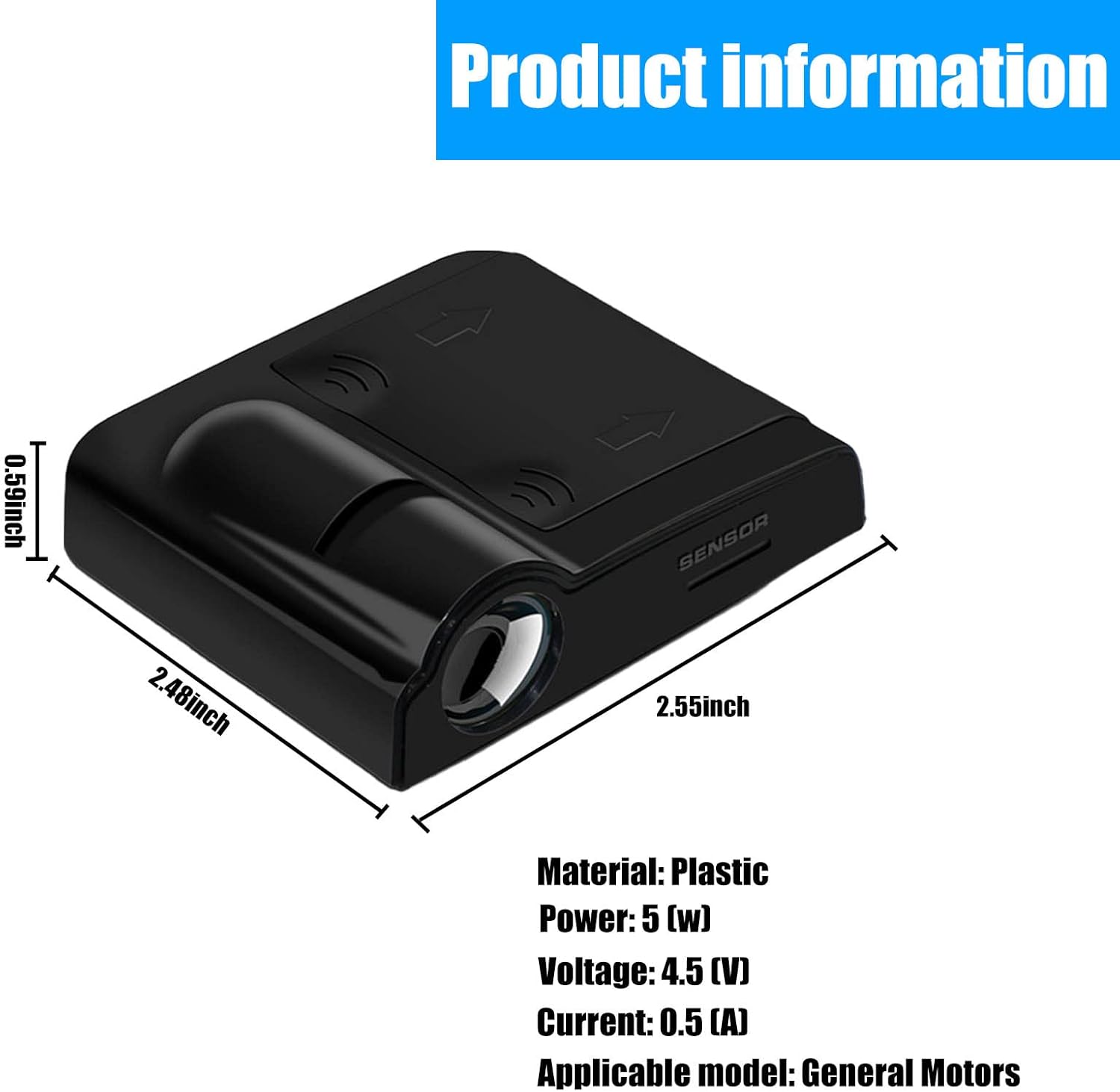 QODOLSI Paquete de 2 luces para puerta de automóvil, luces LED decorativas LED ambientales para automóvil, proyector de logotipo automático HD,