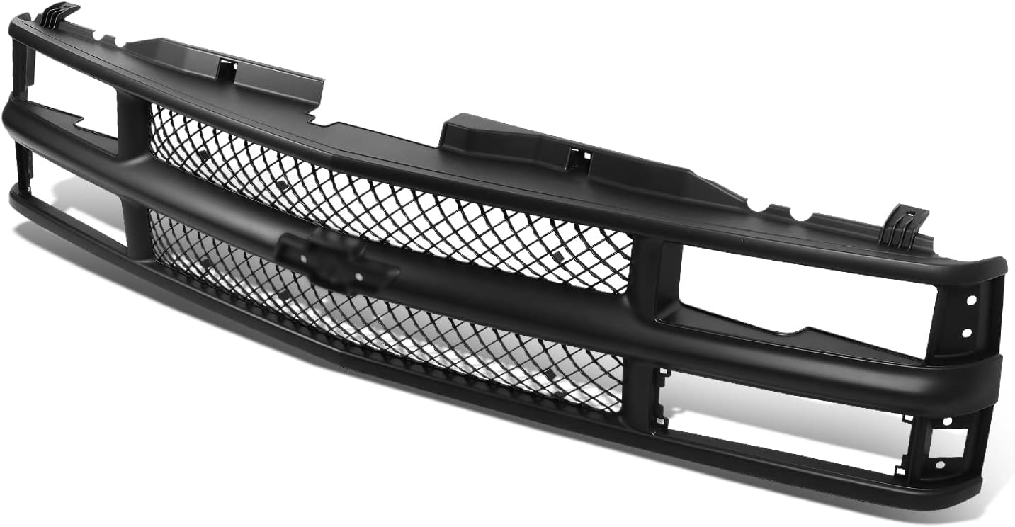 Auto Dynasty Compatible con Chevy C10 CK-Series Rejilla de parachoques delantero de plástico ABS de malla negra