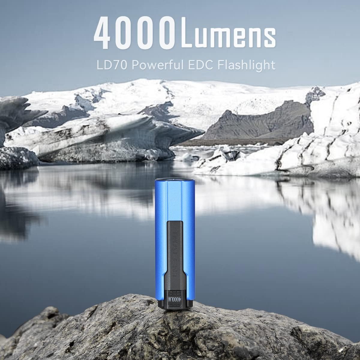 IMALENT LD70 EDC linterna de mano recargable, alto rendimiento 4000 lúmenes con un CREE XHP70.2 LED, 5 niveles de claridad para acampar y senderismo