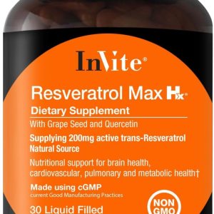 Invite Health Resveratrol Max Hx – Apoya la salud cerebral, así como la salud cardiovascular, pulmonar y metabólica – 200 mg de trans-resveratrol Invite Health Resveratrol Max Hx – Apoya la salud cerebral, así como la salud cardiovascular, pulmonar y metabólica – 200 mg de trans-resveratrol