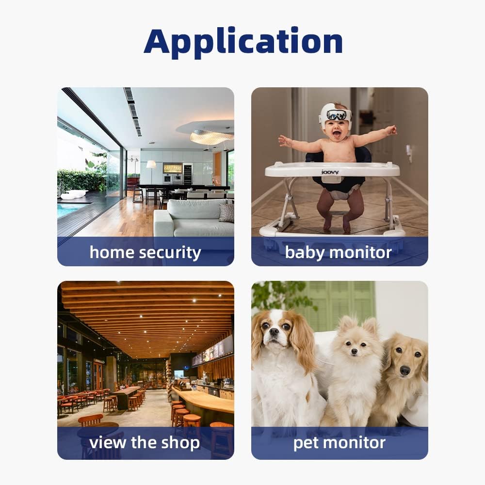 Sinliton Cámara de seguridad interior para el hogar, cámaras WiFi con aplicación de teléfono, monitor de bebé, cámaras de perro y gato, cámaras de