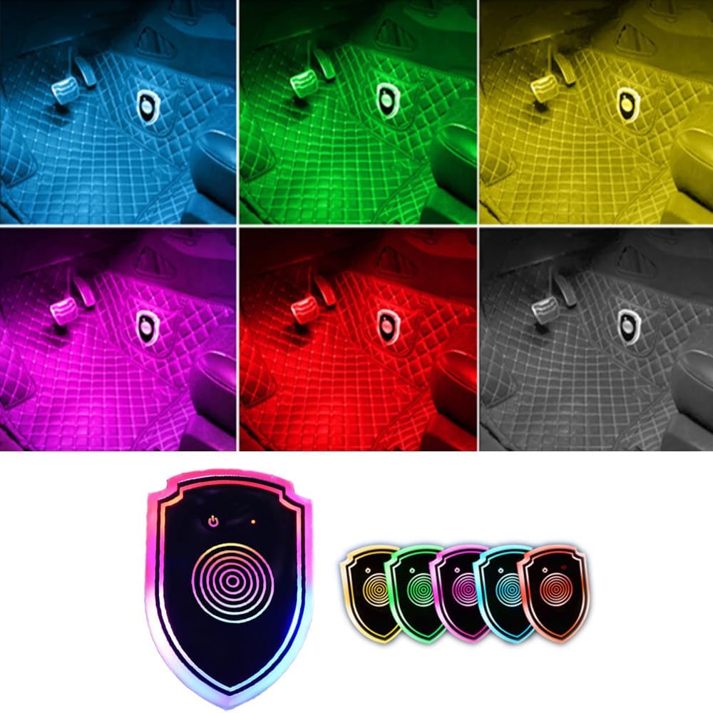 AUSTYLCO Luz ambiental para automóvil, conmutación multicolor, cambio de color de sonido, iluminación auxiliar, batería de litio incorporada,