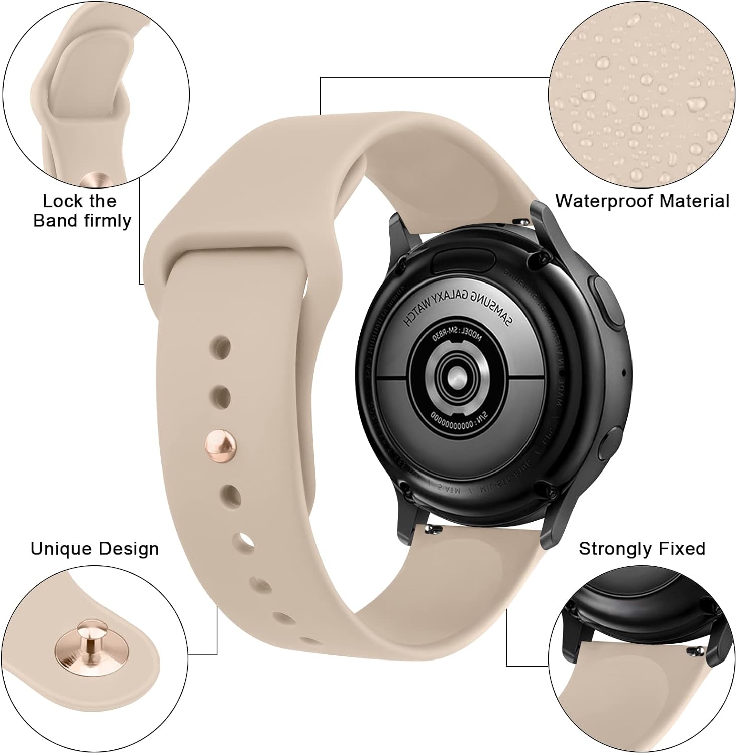 Paquete de 3 correas de silicona para Samsung Galaxy Watch 6 de 1.575 pulgadas, 1.732 pulgadas, Galaxy Watch 6, bandas clásicas de 1.615 pulgadas,