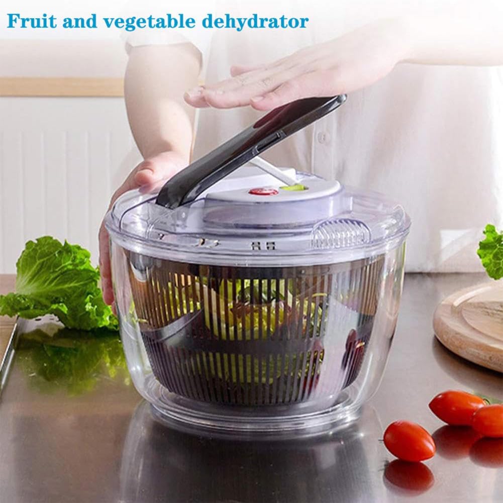JCAKES Hilandero de lechuga para ensalada, Lavadora de frutas medianas, para ensalada de verduras, para verduras, cesta, escurridor de cocina,