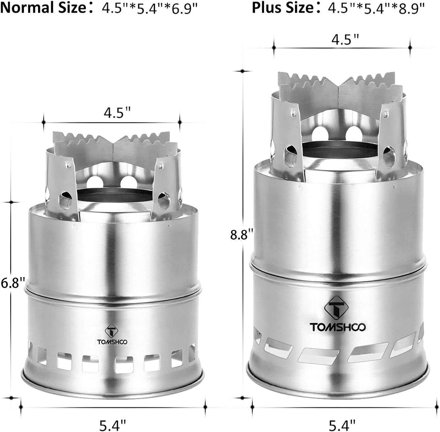 TOMSHOO Estufa de leña plegable portátil a prueba de viento estufa compacta de alcohol de acero inoxidable estufa al aire libre camping senderismo