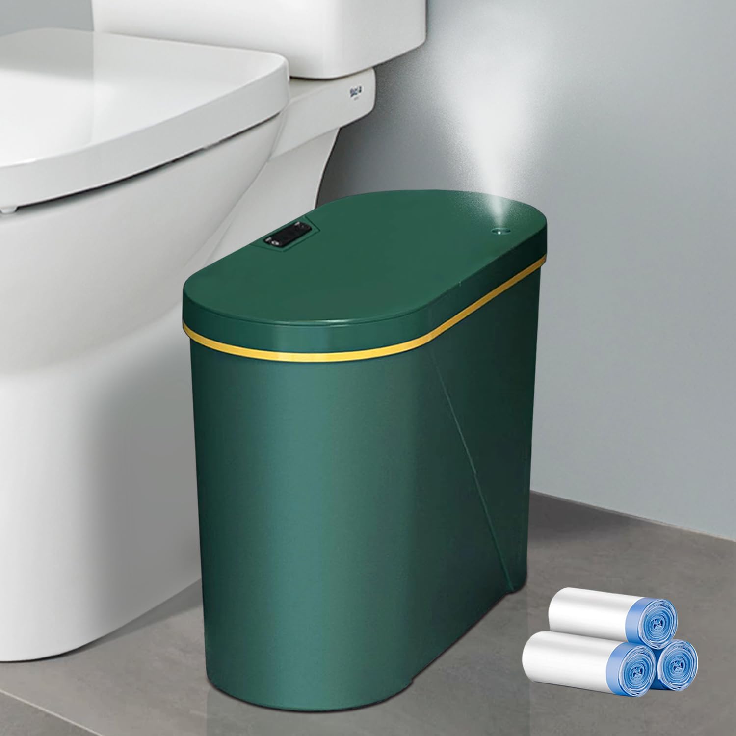 Bote de basura automático de 4 galones con tapas, difusor de aceite esencial, sin contacto, para dormitorio, pequeños botes de basura inteligentes,