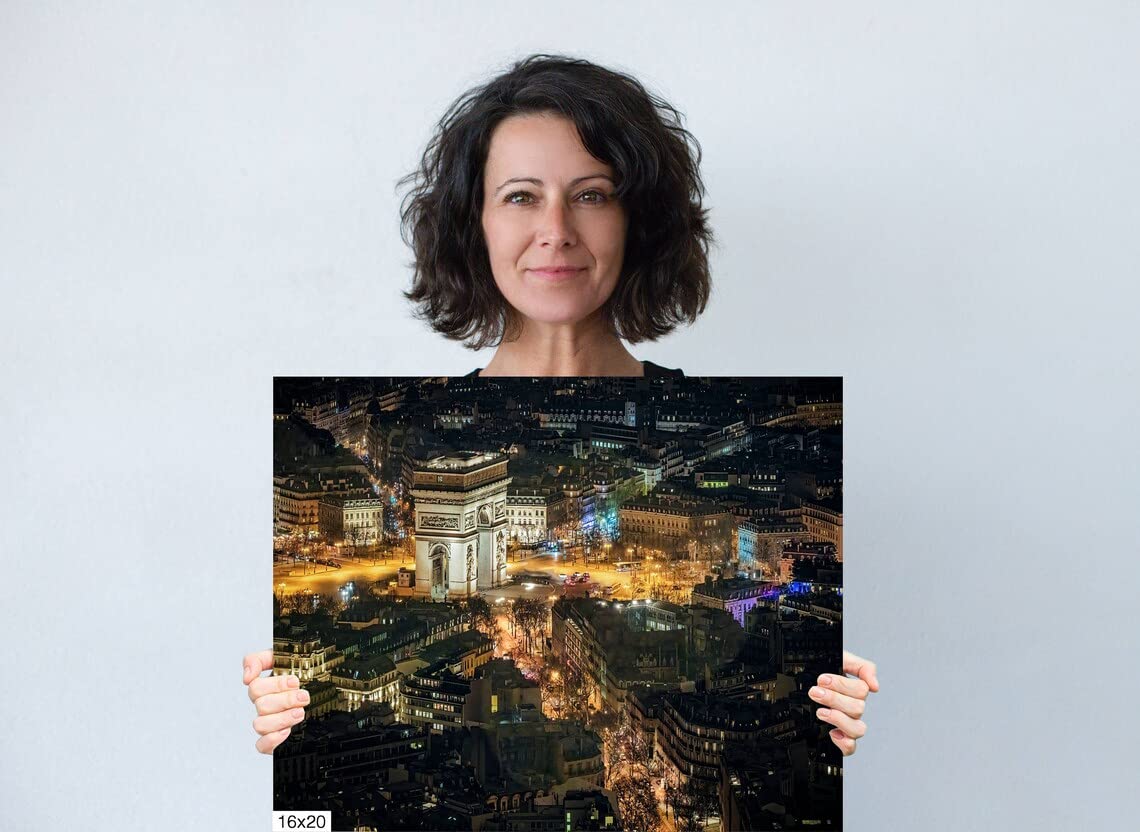 Arc de Triomphe by Night, Paris, France – PrintCanvasAcrylicMetal (Canvas Print, 24×36 Inches)